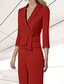 cheap Mom&#039;s Pant Suits-Women&#039;s Suits Top Mother of the Bride Elegant V Neck 3/4 Length Sleeve Included with Buttons