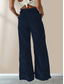 cheap Wide Leg &amp; High Waisted-Women&#039;s Wide Leg Chinos Fashion Casual Full Length High Waist Plain Pocket Comfy Soft Comfortable Micro-elastic Outdoor Street Black Blue Green Coffee Spring Fall Winter Loose Fit