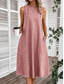 abordables Robe blanche-Femmes Robe Midi Robe d&#039;Été Robe trapèze Robe d&#039;été Vacances Fête Occasionnel Anniversaire Quotidien Fête Coupe régulière Graphique Uni Sans manches Col ras du cou Bleu marine Rose Claire Bleu Gris
