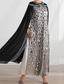 cheap Floor Length-Cape Dress A-Line Mother of the Bride Dress Elegant Crew Neck Crystals Floor Length Long Sleeve with Embroidery Lace 2025