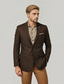 cheap Tweed Blazer-Men&#039;s Wool Tweed Blazer Vintage Office Solid Colored Blazer Brown Dark Grey Standard Fit Single Breasted Two-buttons