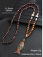 cheap Men's Jewelry-Men's Tribal Beaded Pendant Necklace – Handmade Ethnic Wooden Beads with Turquoise Accents, Bohemian Style for Casual Wear, Yoga, Meditation or Festival Outfits