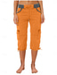 cheap Pants-Women&#039;s Cargo Pants Vacation Fashion Streetwear Calf-Length High Waist Plain Pocket Comfy Soft Comfortable Micro-elastic Outdoor Street Yellow-Brown Black White Orange Summer Regular Fit
