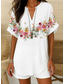 cheap Floral Tops-Women&#039;s Boho Shirt Floral Graphic Animal Elegant Bohemia Vintage Short Sleeve Regular Tops Daily Holiday Going out White Pink Blue Summer Spring
