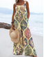 abordables combinaison de vacances-Femmes Combinaison Actif Fleuri Sans manches Jambe large Vacances Rue Coupe Ample Jaune Bleu Gris Été