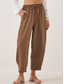 cheap Pants-Women&#039;s Chinos Fashion Streetwear Basic Full Length High Waist Plain Pocket Elastic Waistband Comfy Soft Comfortable Micro-elastic Outdoor Street Blue Brown Khaki Light Blue Summer Spring Loose Fit
