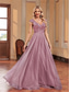 cheap BLUE-A-Line Quinceanera Dresses Elegant Dress Formal Wedding Floor Length Sleeveless V Neck Tulle V Back with Sequin