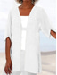 cheap Coats &amp; Trench Coats-Women&#039;s Casual Jacket Breathable Comfortable Oversized Casual Plain Casual Daily Wear Open Front Regular Collarless Regular Fit Half Sleeve Outerwear Black White Pink Summer