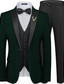 cheap Dinner Party-Men&#039;s Wedding Party Suits Homecoming Suits Tuxedos Burgundy Grape Fashion Formal Solid Colored Standard Fit 3 Piece Single Breasted Two-buttons