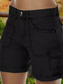 ieftine Pantaloni din bumbac simplu-Pentru femei chinez Pantaloni Scurți De Bază Casual Scurt Talie medie Simplu Buzunar Confort Exterior Micro-elastic Vacanță Stradă Zilnic Negru Mov Trifoi Kaki Vară Fit regulat