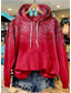 abordables Sweats à capuche-Femmes Sweat à capuche Graphique ancien Mode Western manche longue À capuche Hauts Réguliers Rue Tenue Quotidienne Fête Imprimé Poche Avant Blanche Jaune Gris foncé Rouge Marron Automne Hiver