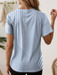 ieftine tricou Art &amp; Design-Pentru femei Tricou Grafic Stilat Clasic Casual Manșon scurt În V Topuri obișnuite Zilnic Imprimeu Galben Verde Deschis Roz Îmbujorat Albastru piscină Mov Vară Primăvară