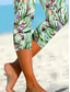ieftine imprimare florală-Leggings pentru femei Pantaloni Capri Fashion Streetwear Lungi până la gambă Talia înaltă Imprimare grafică florală Respirabil Moale Micro-elastic Exterior Zilnic Verde Vară Primăvară Ajustare