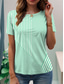 ieftine tricou Art &amp; Design-Pentru femei Tricou Grafic Stilat Clasic Casual Manșon scurt În V Topuri obișnuite Zilnic Imprimeu Galben Verde Deschis Roz Îmbujorat Albastru piscină Mov Vară Primăvară