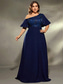 preiswerte Semi-formal / Cocktail-A-Linie Abendkleid Elegantes Kleid Formelle Hochzeit Bodenvoll Kurzarm Eine Schulter Satin mit Falten