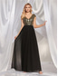 cheap BLACK-A-Line Quinceanera Dresses Elegant Dress Formal Wedding Floor Length Sleeveless V Neck Chiffon V Back with Pleats 2025