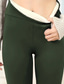 ieftine Leggings cu căptușeală din fleece-Pentru femei colanți căptușiți cu fleece Pantaloni din lână Pantaloni Jambiere Șic Stradă Casual Lungime totală Natural Simplu Talie elastică Termic cald În aer liber Sfârșit de săptămână Roșu Vin
