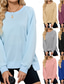 cheap Plain Tops-Women&#039;s Blouse Solid Color Stylish Casual Long Sleeve Crew Neck Regular Tops Daily Pink Blue Khaki Gray Summer Spring