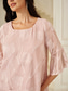 cheap Lace Tops-Women's Lace Shirt Blouse Dressy Tops Chiffon Tops Asymmetric Hem Solid Color Elegant Stylish Basic 3/4 Length Sleeve Bell Sleeve Boat Neck Regular Tops Daily Work Wedding Guest Pink Summer Spring