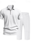 voordelige Vakantie-Voor heren Poloshirts Golfshirt Buiten Alledaagse kleding Revers Korte mouw Modieus Hawaii Effen 2-stuks Zomer Normale pasvorm Zwart Wit Marineblauw Khaki Leger Groen Licht Luchtblauw Poloshirts