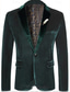 billige Herre Klassiske Blazere-Herre Blazer jakke Uformell jakke utendørs Fritid / hverdag Lomme Jul Varm Vinter Vår &amp; Vinter Kordfløyel Helfarge Lomme Enkelt Brystet Enn-knapp Blazer Rød Blå Grønn