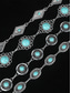 abordables Ceinture pour femme-Ceinture chaîne concho turquoise pour femme – Bijou de taille ajustable style bohème vintage pour robes, festivals et fêtes