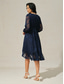 baratos Vestidos para o trabalho-Mulheres Minivestido Vestido antigo Vestido casual Vintage Casual Formal Formal Natal Festa Normal Manga Longa Decote V Azul Outono Inverno