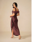 cheap Cocktail Dress-Women&#039;s Long Dress Maxi Dress Party Dress Bodycon Elegant Party Birthday Club Regular Fit Plain Sleeveless Straps Maroon Summer