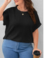 abordables T-shirt grande taille-Femmes Grande taille Hauts T-shirt Couleur Unie Manche Courte Col en V Occasionnel Quotidien Polyester Été Printemps Noir Blanche