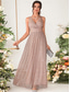 cheap Bridesmaid Dresses-A-Line Bridesmaid Dress V Neck Sleeveless Elegant Floor Length Chiffon with Sequin