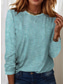 cheap Stripe&amp;Geometric tee-Women&#039;s T Shirt Graphic Striped Elegant Vintage Fashion Long Sleeve Crew Neck Regular Tops Daily Going out Weekend Print Light Green Pink Blue Green Gray Summer Spring