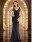 preiswerte Semi-formal / Cocktail-Meerjungfrau  Trompete Quinceanera Kleider elegantes Kleid formelle Hochzeits bodenlang ärmellos V-Ausschnitt V-Rücken mit Perlen