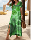 tanie Sukienki boho-Damskie Sukienka midi Codzienne sukienki Sukienka letnia Sukienka A line Letnie sukienki Bohema Urlop Codzienny Plaża Luźna Graficzny Boho Paisley Damask Krótki rękaw W serek Żółty Czerwony Niebieski