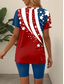 abordables Top jour de l’indépendance-Ensembles deux pièces vintage à la mode pour femmes du Jour de l&#039;Indépendance T-shirt et shorts à manches courtes col en V impression graphique quotidien week-end noir rouge bleu été ajustement