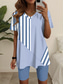 abordables Ensembles courts pour femmes-Femmes Mode T-shirt Ensembles de Shorts Manche Courte Col en V Graphique Rayé Imprimé Décontracté Quotidien Bleu Violet Vert Été Coupe Ample