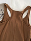 cheap Plain Tank Top-Women&#039;s Camisole Tank Top Solid Color Daily Stylish Casual Sleeveless Scoop Neck Regular Tops Daily Backless Black Light Brown Brown Summer