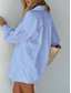 abordables Ensembles-Femmes Mode Streetwear Quotidien Ensembles de Shorts manche longue Col de chemise Couleur Unie Occasionnel Quotidien Tenue quotidienne Blanche Rose Claire Bleu Été Coupe Ample