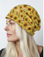 Недорогие Женские шляпы-женская шапка-бини с принтом подсолнухов, легкая повседневная шапка из эластичного полиэстера, мягкий и дышащий головной убор, можно использовать как шейный платок, подходит для повседневной носки, активного отдыха и путешествий