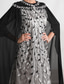 cheap Floor Length-Cape Dress A-Line Mother of the Bride Dress Elegant Crew Neck Crystals Floor Length Long Sleeve with Embroidery Lace 2025