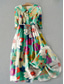 preiswerte Streifen- und geometrisches Kleid-Damen Midikleid Shiftkleid Lässig Täglich Normale Passform Grafik Geometrisch Halbarm Revers Rosa Blau Grün Sommer Frühling