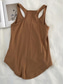 cheap Plain Tank Top-Women&#039;s Camisole Tank Top Solid Color Daily Stylish Casual Sleeveless Scoop Neck Regular Tops Daily Backless Black Light Brown Brown Summer