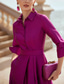cheap GREEN-A-Line Evening Gown Elegant Dress Formal Wedding Guest Floor Length Long Sleeve Shirt Collar Pocket Satin with Slit 2025