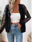 cheap Bomber Jacket-Women&#039;s Bomber Jacket Comfortable Breathable Lace Patchwork Zipper Pocket Elegant Casual Plain Vacation Street Casual Daily Wear Zipper Regular Stand Collar Regular Fit Long Sleeve Outerwear Black