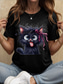 cheap Animals tee-Women&#039;s T Shirt Graphic Animal Cat Vintage Stylish Classic Short Sleeve Crew Neck Round Neck Regular Tops Daily Weekend Print Black White Red Blue Purple Summer Spring