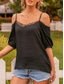 cheap Plain Tops-Women&#039;s Camisole Tank Top Solid Color Daily Casual Half Sleeve Strap Regular Tops Daily Lace Patchwork Black Red Brown Green Summer