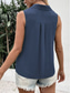 voordelige Effen Tanktop-Dames Hemdje Tanktop Effen Kleur Dagelijks Stijlvol Casual Mouwloos Overhemdkraag Normale tops Dagelijks Knop Zwart Wit Wijn blauw Groen Zomer