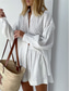 abordables Ensembles-Femmes Mode Streetwear Quotidien Ensembles de Shorts manche longue Col de chemise Couleur Unie Occasionnel Quotidien Tenue quotidienne Blanche Rose Claire Bleu Été Coupe Ample