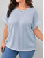 abordables T-shirt grande taille-Femmes Grande taille Hauts T-shirt Couleur Unie Manche Courte Col en V Occasionnel Quotidien Polyester Été Printemps Noir Blanche