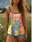 cheap Floral Tank Top-Women&#039;s Camisole Tank Top Graphic Flag Vintage Stylish Casual Sleeveless Scoop Neck Regular Tops Daily Holiday Print Yellow Pink Orange Summer Spring