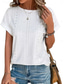 cheap Plain tee-Women&#039;s T Shirt Plain Fashion Stylish Classic Short Sleeve Crew Neck Regular Tops Daily Weekend Eyelet Black White Pink Blue Summer